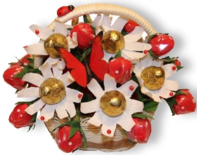L002.99 Букет из конфет *Ягодки, клубнички* L002.99 Букет из конфет *Ягодки, клубнички*
