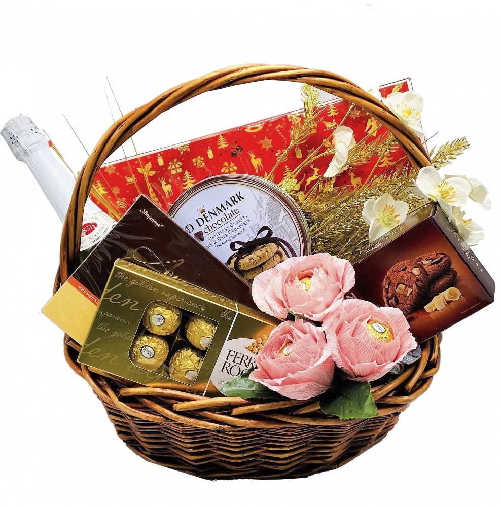 Подарочная корзина *Золотой новый год* Подарочная корзина *Золотой новый год*