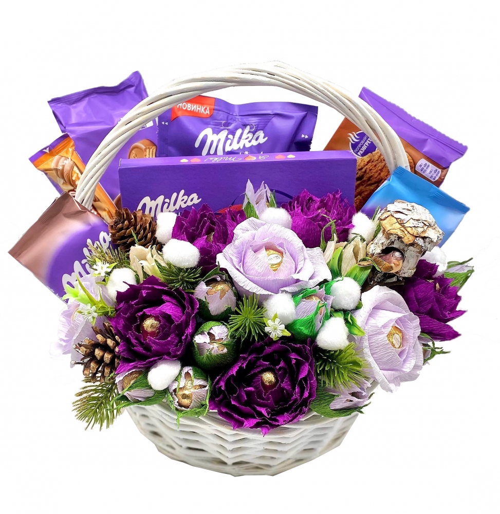 L006.255 Подарочная корзина *Новогодняя Милка* L006.255 Подарочная корзина *Новогодняя Милка*